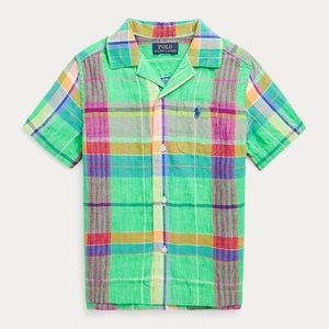 Polo Ralph Lauren Plaid Linen Camp Shirt Kids